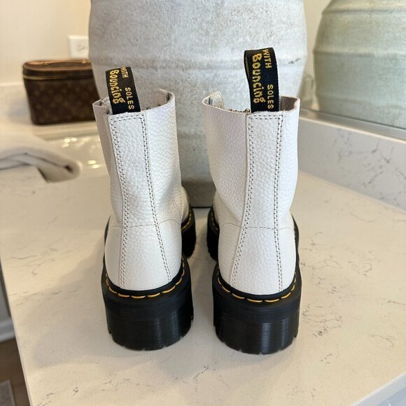 DR. MARTENS Sinclair Platform Bootie (Women) in White Milled Nappa Leather US 8 - Picture 8 of 10